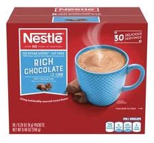 Nestle Hot Chocolate Packets, Hot Cocoa Mix, No Sugar Added 30 Servings Bb 07/25