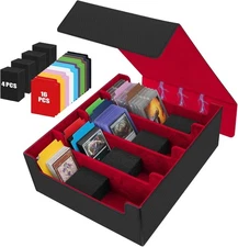 3400+ Trading Card Storage Box,Storage Box for Top Loaders Hold 616+,PU Magnetic