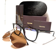 Tom Ford Tf5916-b 052 Havanafolding Gold Clip-on Brown Lens Eye-sunglass 50-20 Tom Ford Tf5916-b 052 Havanafolding Gold Clip-on Brown Lens Eye-sunglass 50-20