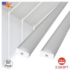50Pack Led Aluminum Diffuser Holder U Shape Channel 2M Milky Cover For Led Strip
