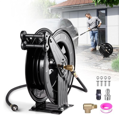 #ad Pressure Washer Hose Reel Dual Arm 3 8quot; x 50 ft Retractable Pressure Washer Reel $124.96