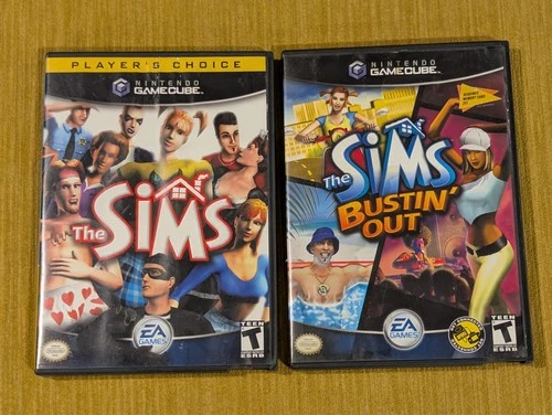 Original SIMS & Sims Bustin' Out (2 Nintendo GameCube Game LOT)
