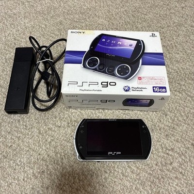 SONY PlayStation Portable go black PSP-N1000 w/AC Adapter Manual  Media Go Disc