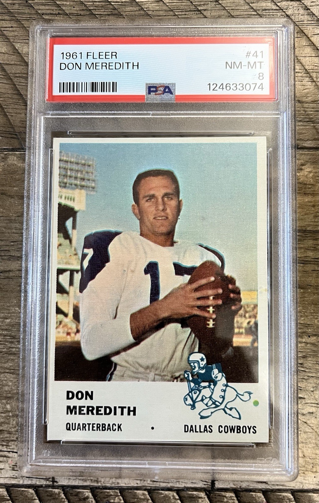 1961 Fleer # 41 Don Meredith RC / PSA 8 NM-MT / Freshly Graded