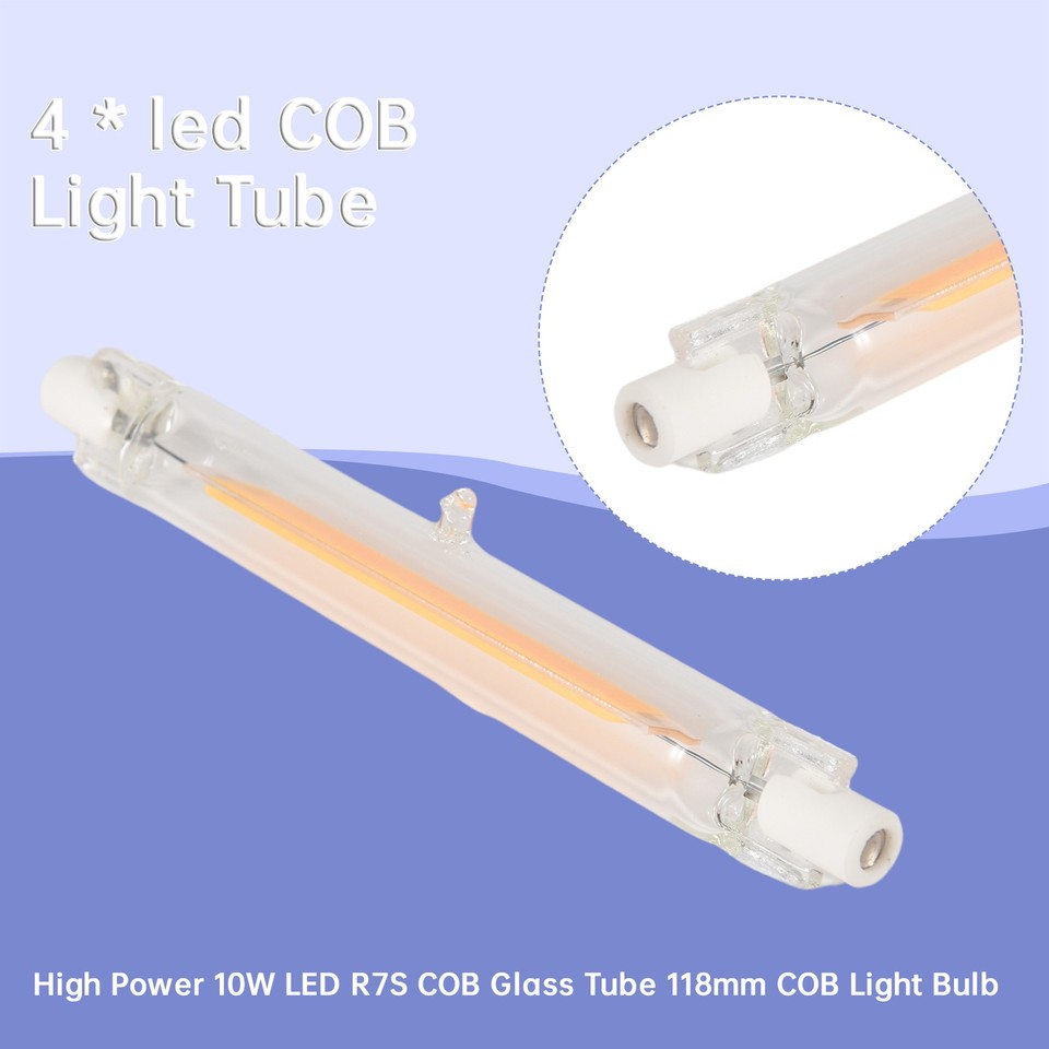 High 10W LED R7S COB Glass Tube 118mm COB Light Bulb AC220V LED ...