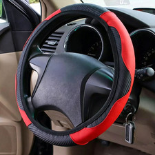 Car Accessories Steering Wheel Cover Red Leather Anti-slip 15 38cm Multi-fit Car Accessories Steering Wheel Cover Red Leather Anti-slip 15 38cm Multi-fit