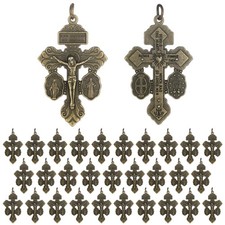 30 Pcs Catholic Crucifix Cross Charms for Rosary Making and DIY Crafts