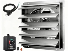 20-Inch Wall-Mounted Shutter Exhaust Fan with Speed Controller 1200 RPM,3368 CFM