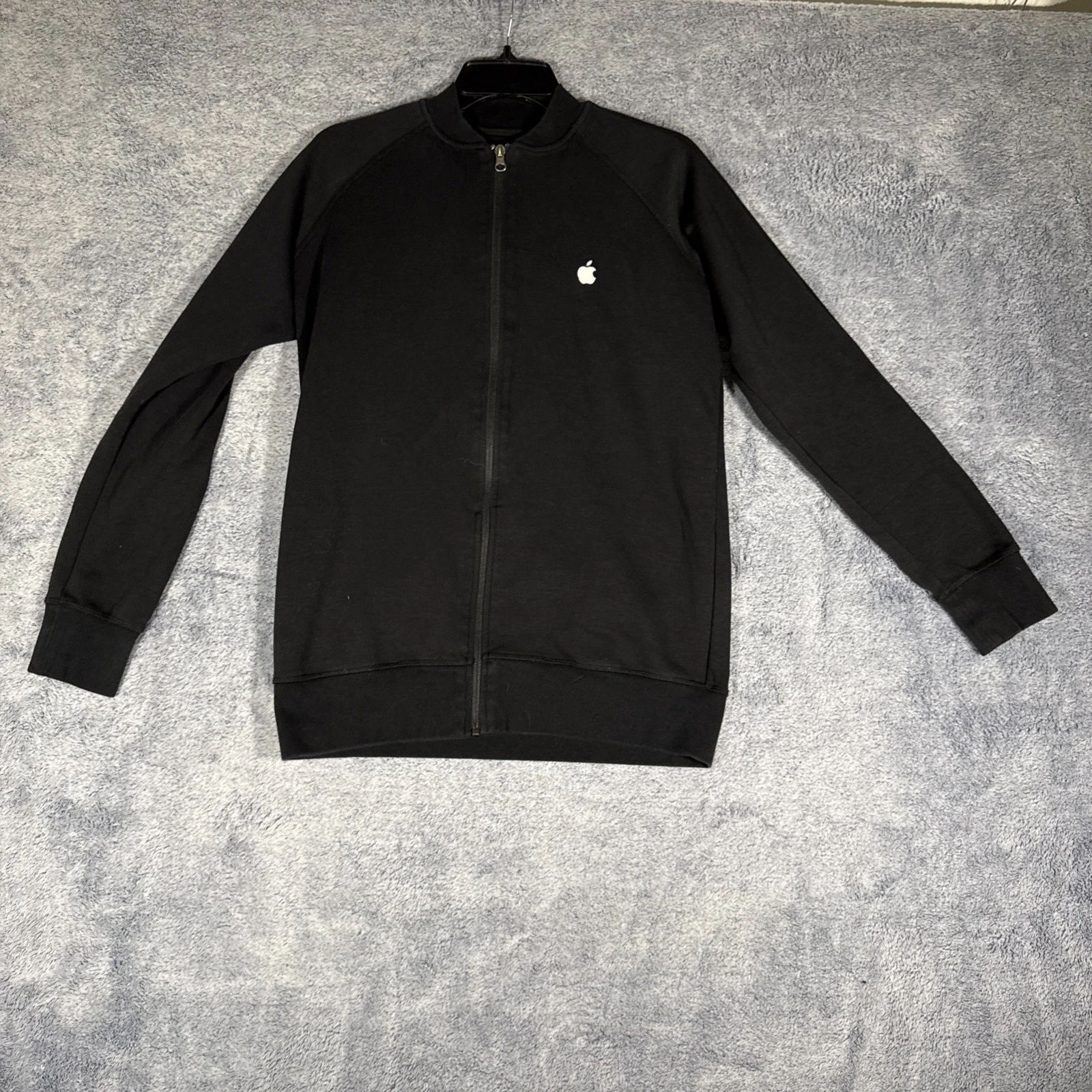 Apple Store Employee Jacket Full Zip Adult Size Small Logo Black Cotton Blend - product detail image 1