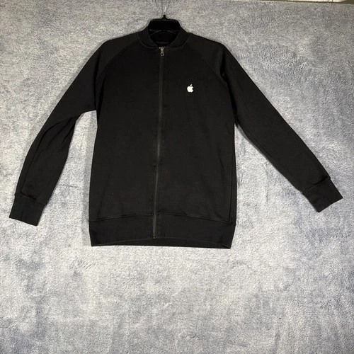 Apple Store Employee Jacket Full Zip Adult Size Small Logo Black Cotton Blend - product listing photo