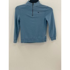 Tommy Bahama Boys Light Blue Quarter Zip Sweatshirt Marlin Logo Size M 7/8