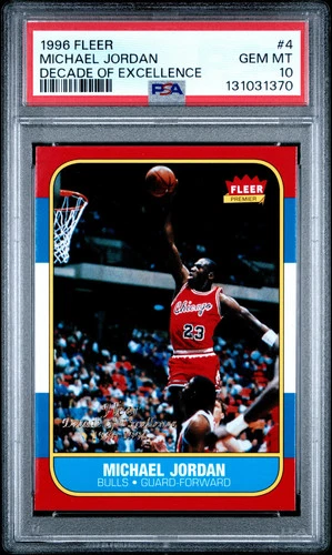 1996 Fleer #4 - Michael Jordan Decade of Excellence PSA 10 Gem Mint (370)