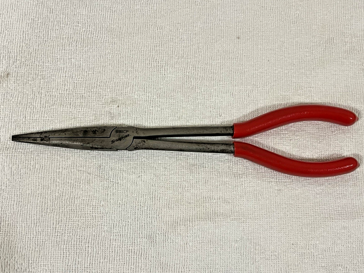Snap-on Extra Long Needle Nose Pliers Red 911BCP USA for sale