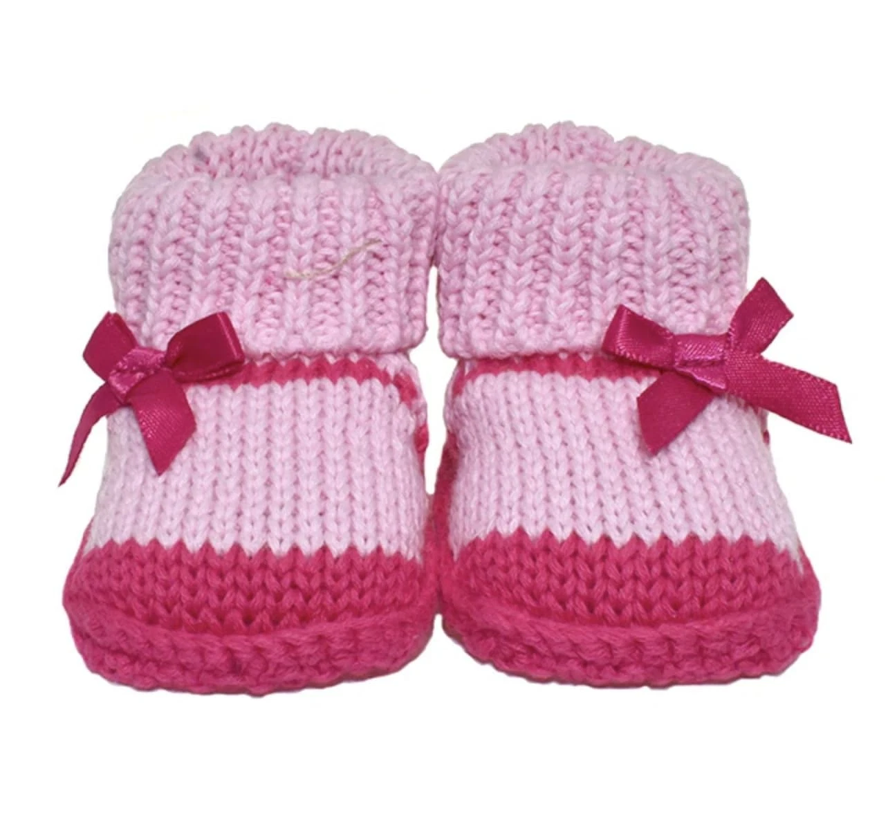 Infant Socks With Pink Ribbon Design White Soft Baby Booties Newborn Girl
