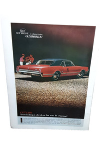 1966 Oldsmobile Cutlass Vintage Print Ad Rocket Action Coupe Classic Car