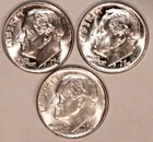 (3) 1964-P Roosevelt Dimes - About Uncirculated - #3310E - FREE SHIPPING