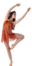 Keep Breathing Adult X-Large Lyrical Dance Costume Copper Tunic Over Biketard