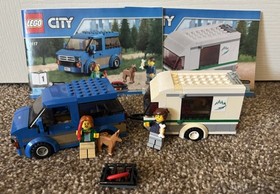 LEGO CITY: Service Station (60257) and Van and Caravan (60117) Sets- Preowned