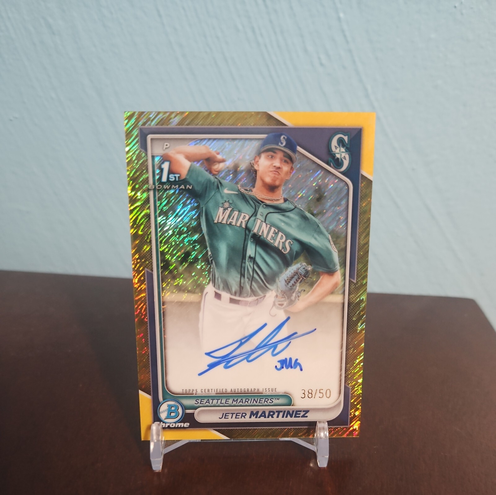 2024 Bowman Chrome Jeter Martinez 1st Auto Gold Shimmer 38/50 - Mariners
