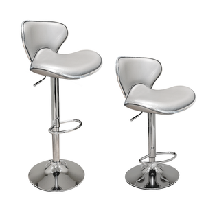 grey and silver bar stools