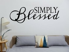 Simply Blessed Vinyl Sign Decal  Sticker for Car  Home Decor Wall Art
