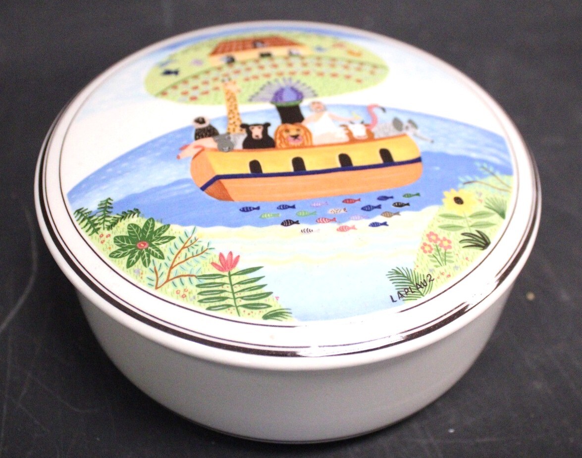 Vtg VILLEROY & BOCH Naif Garanti Love Vitro Porcelain THE ARK Trinket