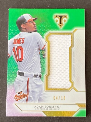 Adam Jones 2018 Topps Triple Threads Jumbo Relic Game Worn Jersey #ed  4/18