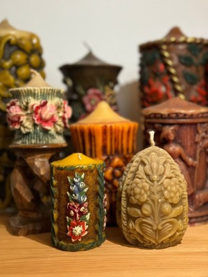 Beautiful candle sets, wax art