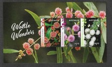 Australia Wattle Wonders min sheet 2021-mnh -Flowers