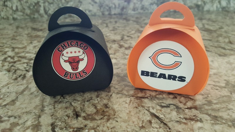 2 Stampin' Up! Curvy Keepsake Chicago Sports Bulls & Bears Treat Boxes