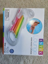 Intex King Kool Lounge Inflatable Swimming Pool Lounger w/Headrest Cupholder