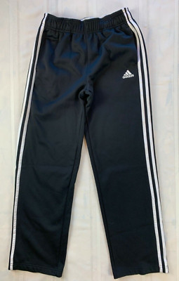 ADIDAS Climawarm Graphic Tie-Waist Striped Black Sweat Pants Youth Size L 14-16