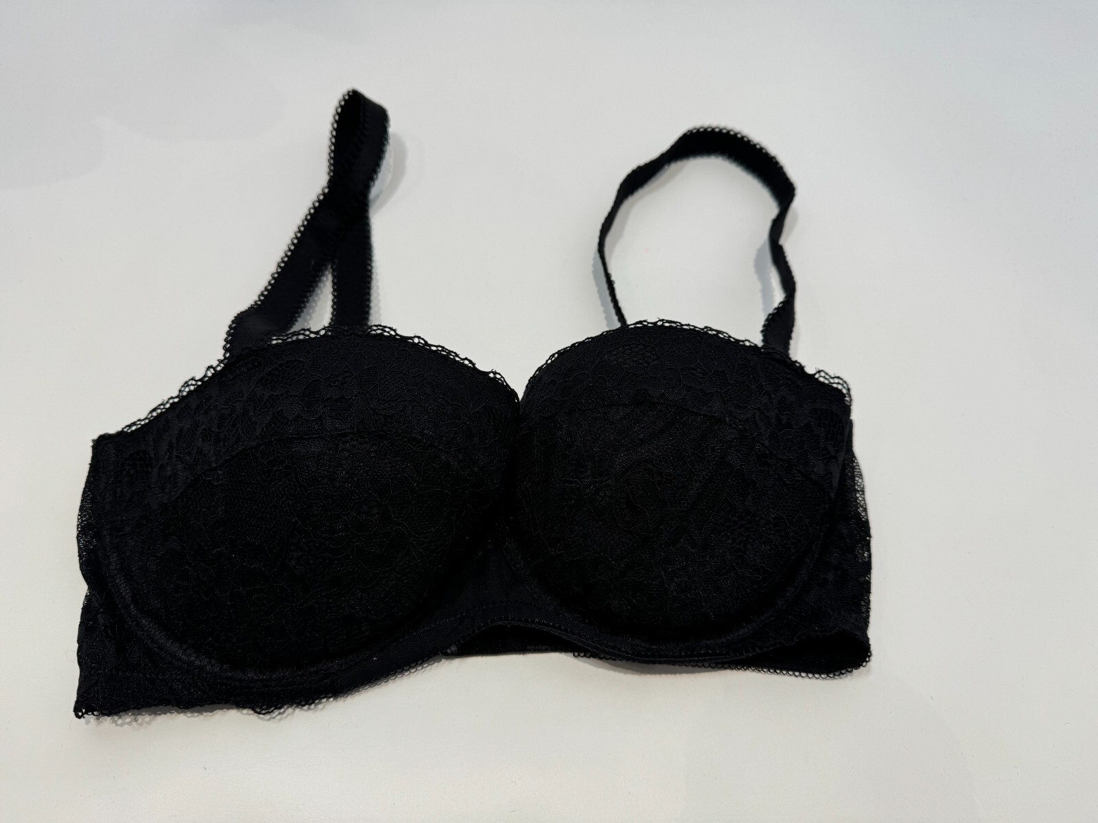 Sujetador Ann Summers con aros acolchado bordado detalle encaje sujetador talla 32E negro