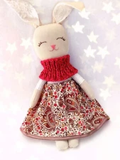 Baby girl gift Rag dolls Bunny toys Cloth doll Baby's first doll Toddler gift