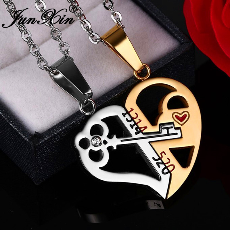 Kingdom Love Hearts Key Combination Couple Necklace