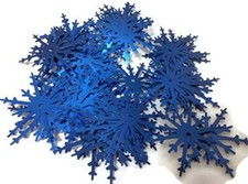 Dark Blue Shimmer Snowflakes Confetti Embellishments - 50pc