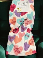 Valentine  s Day Holiday Plush Throw Blanket 50x70 Candy Hearts Amor Te Quiero