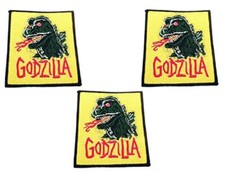 Godzilla Monster Square 4" Tall Set of 3 Embroidered Patches