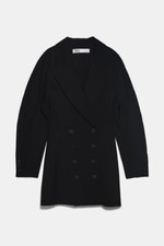 Zara Woman Full Sleeve Tuxedo Dress Black Ref 8670/409 NWT