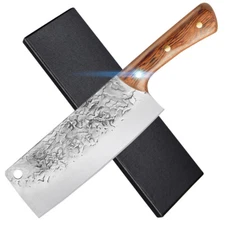 Hand Forged Kitchen Knife 7.5 inch Nakiri Knife Cleaver Vegetable Knife+Giftbox