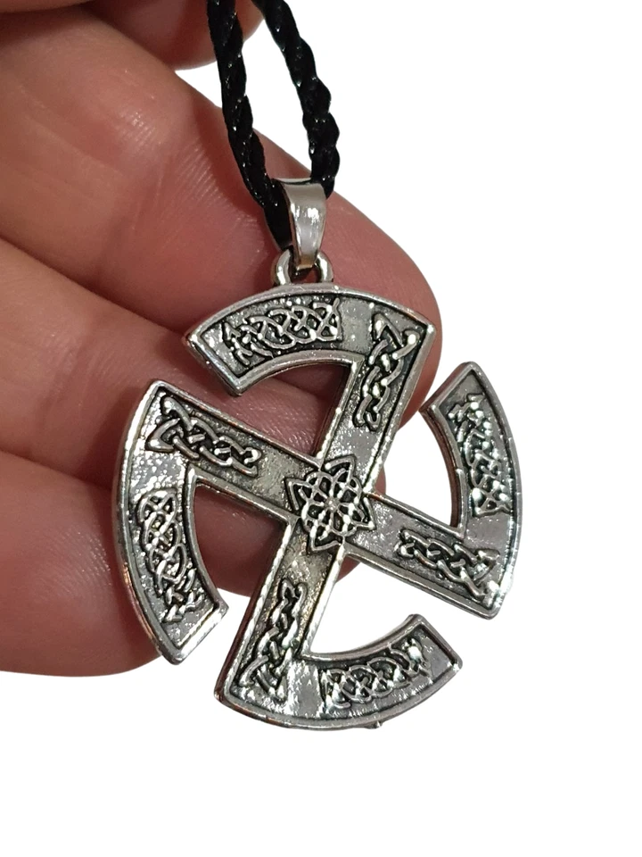 Slawische Sonne Rad Anhänger Halskette Kolovrat Keltischer Knoten Wikinger Nordischer Schmuck - Bild 4 von 4