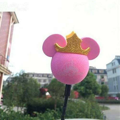 Cute Pink Crown Mickey Antenna Balls Car Aerial Ball Antenna Topper