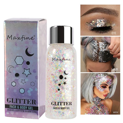 Body Glitter Gel Face Glitters Body Gel Sequins Liquid Eyeshadow Chunky Glitter✹ - Picture 7 of 33