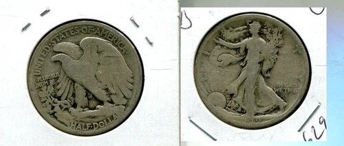 1919 D WALKING LIBERTY SILVER HALF DOLLAR GOOD 6292S