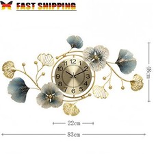 3D Metall Wanduhren ohne Ticken Moderne Metalluhr Wohnzimmer Esszimmer Deko 83CM