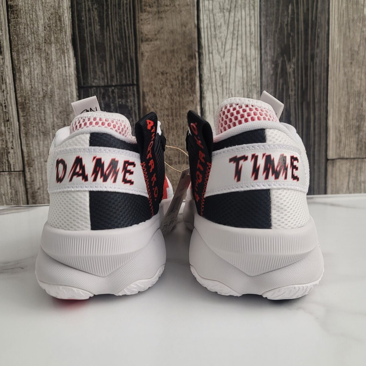 Adidas DAME 8 Damian Lillard White Red Basketball Shoes Adidas DAME 8 Damian Lillard White Red Basketball Shoes