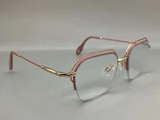 Fysh Eyeglasses women gold pink metal hexagonal double rim half mod.3662 FRAMES