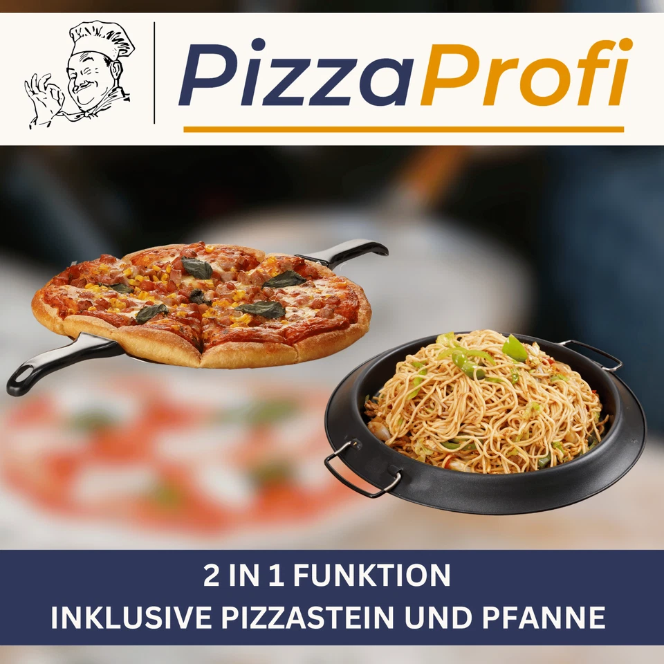 Sommertal PizzaProfi Pizzaofen – Pizzamaker 32cm 400°C – 5-tlg Set mit Pfanne - Bild 4 von 4