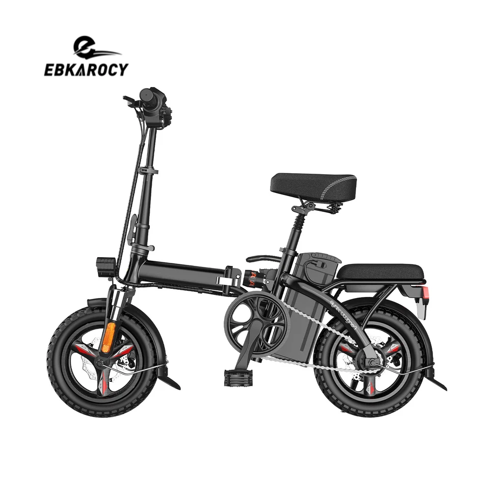 Bicicleta eléctrica de ciudad plegable con motor de 14" 400W 48V 15AH batería de iones de litio Foto 3 de 4