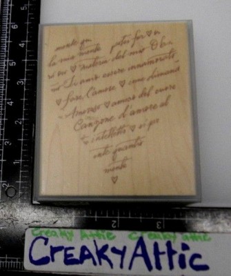 AMORE HEARTPRINT SCRIPT HEART RUBBER STAMPS HERO ARTS L1899